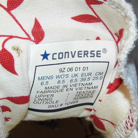 CONVERSE Chuck Taylor All Star OX Floral/Off White Sneakers Womens Size 8.5 - Picture 8 of 8